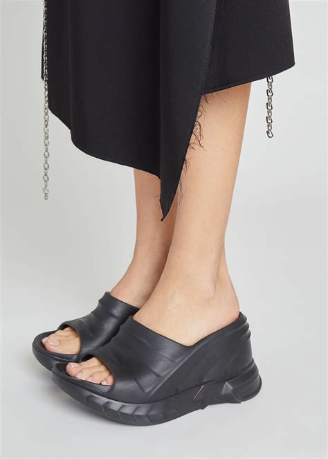 givenchy slides light blue|Givenchy marshmallow slide wedge sandals.